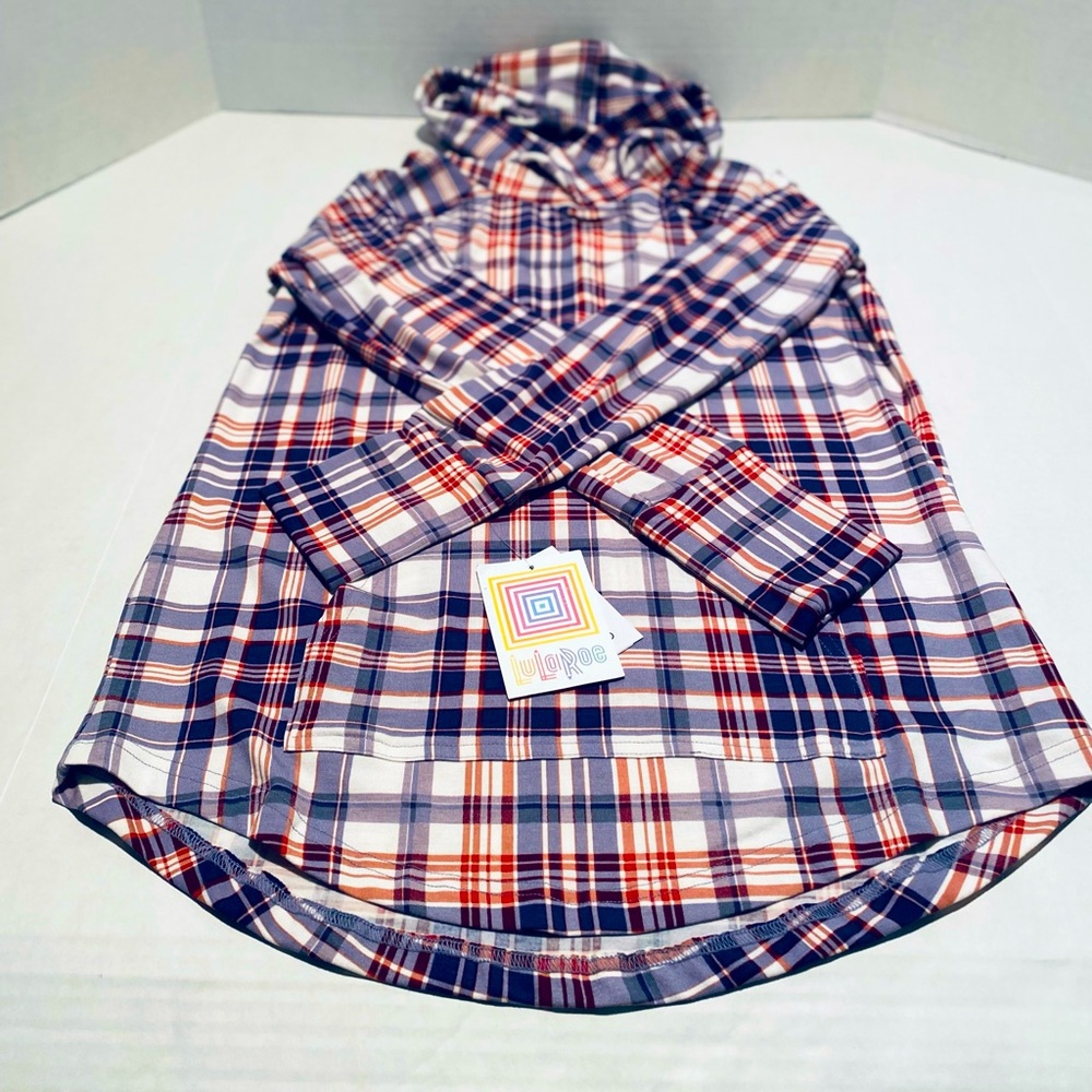 NWT Women’s LulaRoe Small Plaid Amber Hoodie